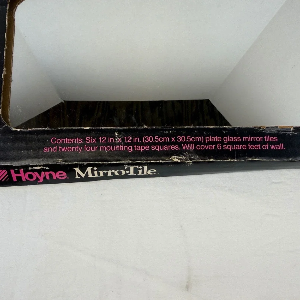 Vintage 1982 Hoyne Mirro-Tile 12x12 Glass Mirror Wall Tiles Set of 4 Retro DIY